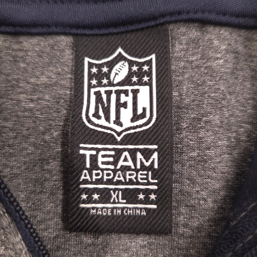 NFL Team Apparel Titans 1/4 Zip Long Sleeve Hooded Shirt Grey Blue Mens XL - Picture 4 of 9
